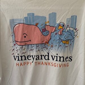 Vineyard Vines White Long Sleeve Thanksgiving Tee
